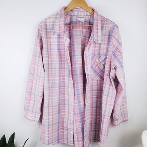 Vintage Pastel Plaid Flannel Button Down